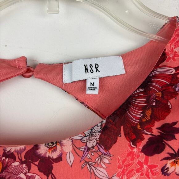 Revolve NSR Floral Maxi Dress Puff Sleeve Pink Garden Fairy Wedding Guest M - Picture 4 of 7